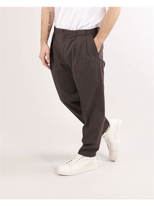 Pantalone con elastico in vita e pences Quattro Decimi QUATTRO DECIMI | Pantalone | PORTOBELLOS42210046